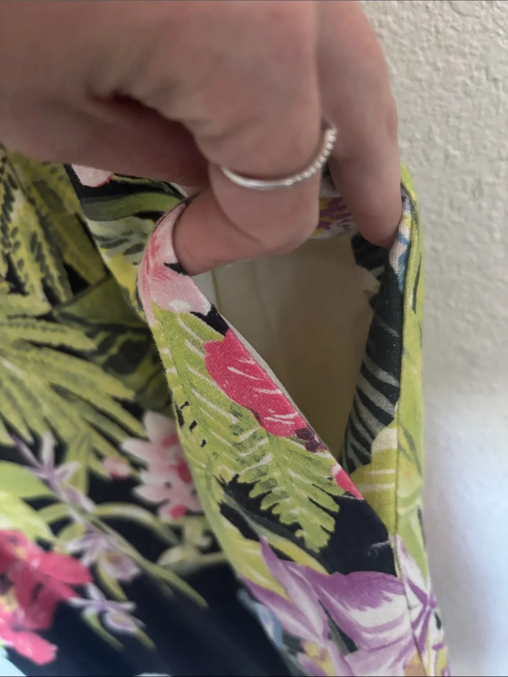 Tommy Bahama Beige and Black Tropical Floral Midi Dress